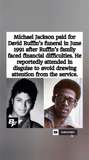 Michael Jackson paid for David Ruffin's funeral in disguise #shorts