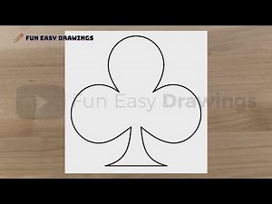 How to Draw Club Playing Card Easy - Fun Easy Drawings #FunEasyDrawings #funny #cartoon #easy