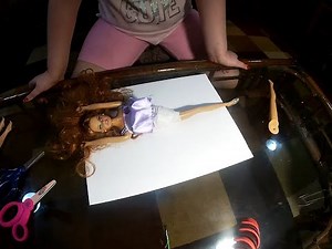 Barbie Doll that has broken leg gets it repaired by nine year old girl.