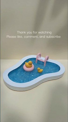 Mini Pool Vibes with Cute Duckies 🦆💦 | DIY Summer Craft #shorts #duck