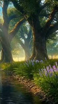 Relaxing River Sounds in Enchanted Forest 🌿 4K Nature #Shorts #relaxing #nature