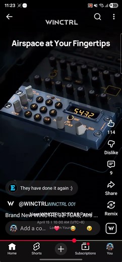 WinCtrl Releasing TCAS panel on the 15th of April