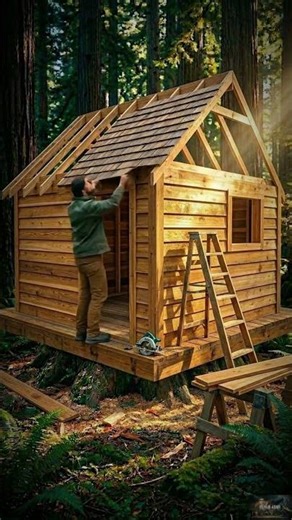 “I Turned a Tree Stump Into a Tiny Cabin…”