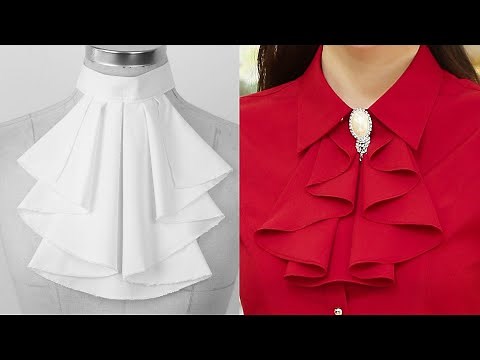 DIY RUFFLED JABOT NECK COLLAR | 2 Variations | DETACHABLE and PERMANENT