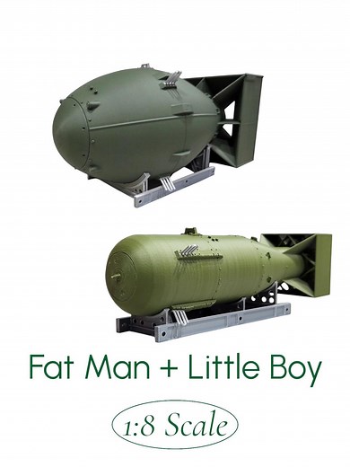 Little Boy   Fat Man Atomic Bomb Models – 3D Printed WWII Replica in PLA 1:8 Scale (15" Long) – Display With Stand - Etsy