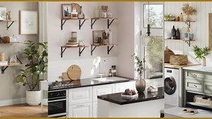 DINZI LVJ Deep Floating Shelves, 16" W x 12" D Wall Shelves Set of 2, Wide Display Shelf Wall Mounted with Brackets, Easy-to-Install Bookshelf for Living Room, Bathroom, Bedroom, Espresso