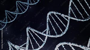 Rotating DNA Strand under microscope. High Detail. Realistic 3d render Stock Video