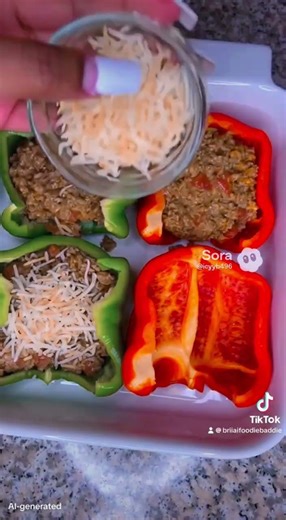 Stuffed bell peppers step by step #fypシ #soralife #foodie #asmr #cooking #food #eats #viral