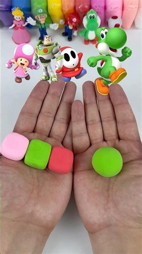 Toadette, Buzz Lightyear & Shy Guy vs Yoshi | Super Mario Color Mixing #shorts #clay #supermario