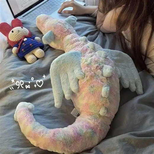 Rainbow Dragon Plush | Kawaii Pastel Dragon Plush Toy | Long Dragon Body Pillow | Soft Fantasy Dragon Stuffed Animal | Cute Dragon Comforter - Etsy UK