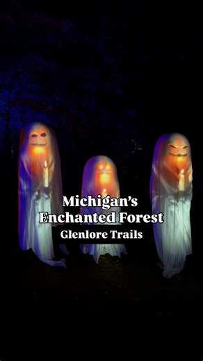 32K views · 5.1K reactions | Michigan’s Enchanted Trail: Witching Hour Glenlore Trails, Commerce Township @glenloretrails Opening Sep 25, 2025 Perfect for date night, family time or girls night! The forest comes alive with glowing pumpkins, spooky ghosts, live music, & interactive stations. And for someone who is afraid of everything, I had a great time! When you’re done grab yourself a snack, drink or merch. | Hey Michigan | Facebook