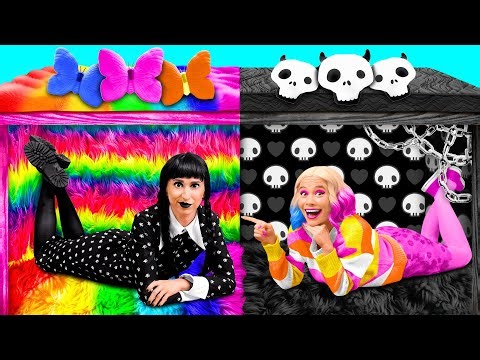 Secret Rooms Under The Bed with Wednesday Addams | Prank Wars by BaRaDa Gold Challenge