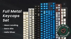 Awekeys Full Metal Keycaps Set: Designer Collection (Full video, click the link below.) https://www.kickstarter.com/projects/awekeys/awekeys-full-metal-keycaps-set-designer-collection?ref=discovery_newest?ref=discovery_newest Collabed with 3 designers, Moon Landing, Retro 80s & Hello Silver, upgraded metal keycap adds an edc look and feel to your keyboard. | Creative New Idea Gizmos | Facebook