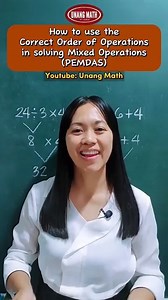 How to use the Correct Order of Operations in solving Mixed Operations? PEMDAS Watch this video to learn the correct way of solving mixed operations. Enjoy learning! #PEMDAS #math #mathtutorial #mathtutor #education #mathchallenge #mathreview | Unang Math