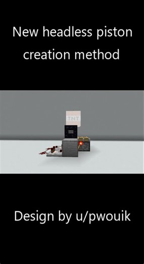 method to create headless pistons #minecraft #redstone #shorts #survival #tutorial