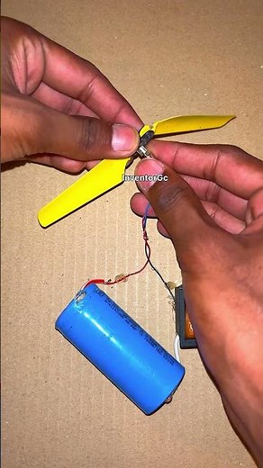 Run 2-wing helicopter mini propeller using mobile motor_Dc Innovation