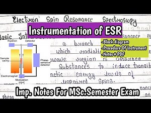 Electron Spin Resonance Spectroscopy | Complete Instrumentation | MSc. Notes | Imp. for MSc.|