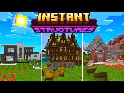 Minecraft Instant Structures Addon 1.21+ PE / BE