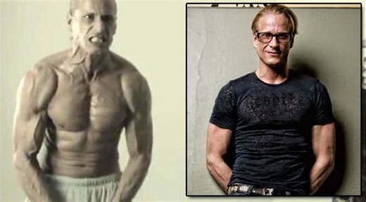 Jonas Malmsjö visar upp sina nya muskler