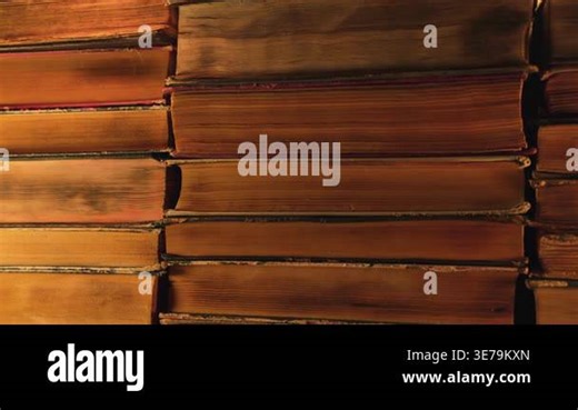 Library stacks of old books slider moves in antique store. Bookstore in vintage style. Literature, knowledge, information concept. High quality 4k footage Stock Video Footage - Alamy