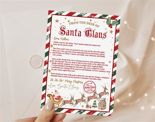 Santa Letter Template: Printable and Editable - Instant Download Chls3 - Etsy UK