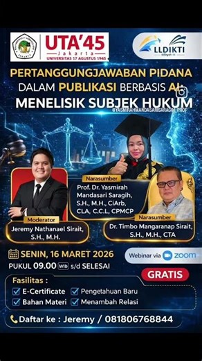 Web Nas 16 Maret pukul 9 Pertanggungjawaban Pidana dlm Publikasi Berbasis AI: Menelisik Subjek Hukum