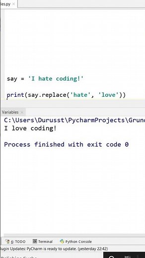 replace Function in Python #Shorts