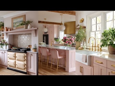 🩷 Timeless Soft Pink Farmhouse Kitchen Makeover | Elegant Vintage Cottage Style