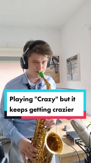 Crazy Saxophone Player Looping 'Crazy' Song