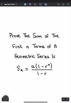 Proving The Sum of A Finite Geometric Series Formula | A Level Maths Revision #alevel #maths #series