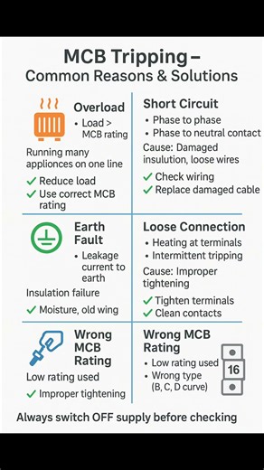 MCB Tripping – Know the Real Reasons #iti #electrical #industrialelectrician #mcb #overload