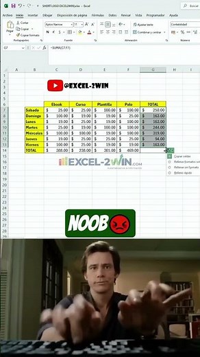 🧮📊 Suma un TABLERO COMPLETO en Excel — rápido, fácil y automático