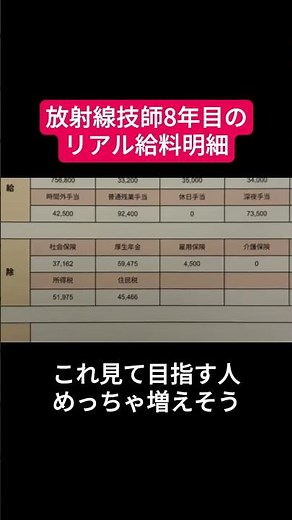 放射線技師8年目のリアル給料明細 #給与明細 #給料 #転職 #放射線技師 #放射線