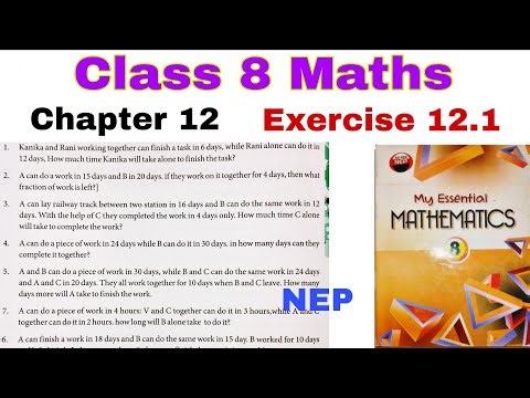 Class 8 Maths Chapter 12.1 Time and Work | CBSE • ICSE • NEP | Complete Solution