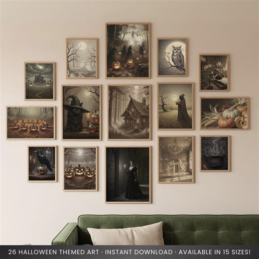 26 Halloween Printables | Halloween Prints | Halloween Decor | Halloween Art Print | Trendy Halloween Wall Art | Digital Prints | Canva Pdf - Etsy UK