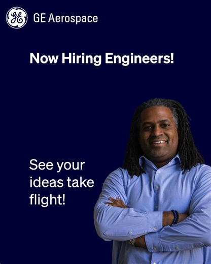 Are you an experienced engineer looking for a new career opportunity? GE Aerospace is looking for experienced engineers to join our team! Lead transformative advancements in airfoil technology and aerospace engineering, leverage opportunities for career growth and leadership development, collaborate with industry innovators in a supportive and fast-paced environment, and make a global impact on aviation's future. 🌎✈ Apply now at invent.ge/engineering and see your career take flight! #GEAerospac