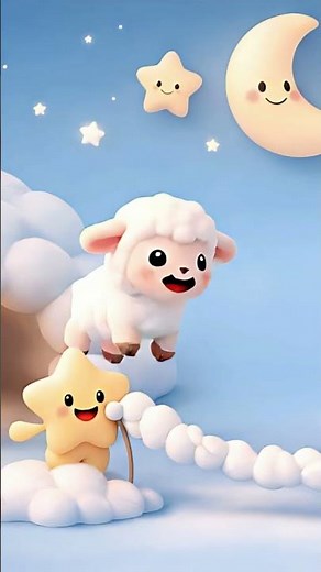 Mindful Moon & Sleepy Stars 🌙⭐ | Counting Sheep Loop 🐑 (Soft Music, 🎶Short 1) #ambience #sleep