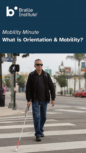 What is Orientation & Mobility, and who uses these skills? Learn with us in the first installment in this month’s #MobilityMinute series, where Orientation & Mobility Specialist Maricarmen breaks down important concepts and techniques. #OrientationAndMobility #LowVision #Blind #VisionLoss #WhiteCane | Braille Institute
