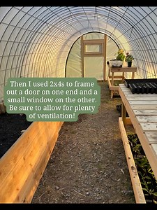 This is how I built a custom greenhouse for under $200! Supplies: Cattle panelsZipties Ground treated wood for base 2x4s HingesClear plasticScrewsPipe insulation for ends of cattle panelsInstructions: 1) first decide on the final size of your greenhouse and lay out your wood to create the base. Before you screw everything together leave it in place for a few days and observe how the sun hits the space throughout the day. You want a lot of sun, but a little shade especially in the summer can be h