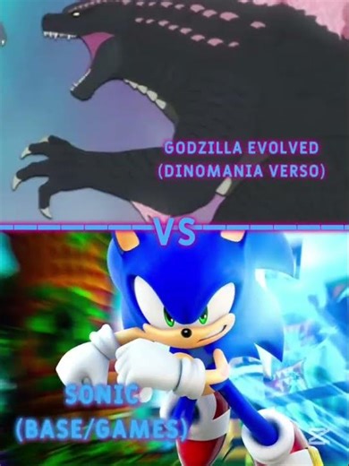 Godzilla Evolved (Dinomania) vs Sonic moderno (Games) | #powerscaling #sonicthehedgehog #shorts