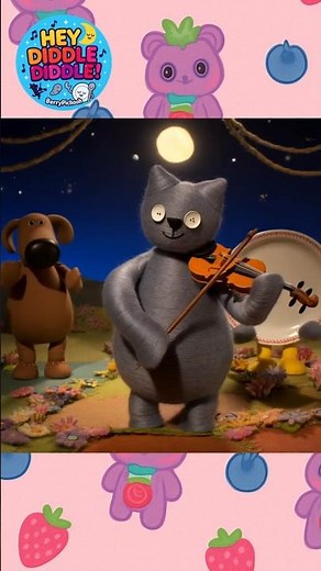 Hey Diddle Diddle 🐄🎻 | Fun Nursery Rhyme Remix | BerryPichooh #shorts #heydiddlediddle #nurseryrhyme