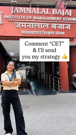 Namrata Janyani ❤️ on Instagram: "Comment “CET” to get my 99.9 percentile strategy document. Smart strategy matters. Follow for more MBA CET guidance, strategies & insider tips ✨ #cet #cat #iim #jbims #mba Jbims | CAT | MBA CET | FMS | MBA | Funny | Tiss | SIBM | ISB | CA EXA | Marvel | MBA COLLEGES | cat 2025 | mba cet 2026 | NMAT | SNAP | IIMS"