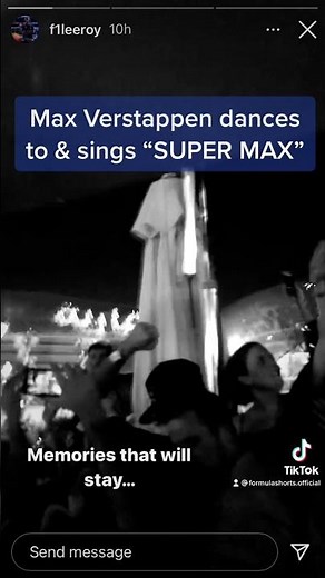 Max Verstappen sings "SUPER MAX..."