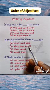 59K views · 784 reactions | Quiz on Order of Multiple Adjectives: when to and when not to use "and" and "comma" #EnglishLessons #OrderOfMultipleAdjectives #Grammar #Vocabulary #Educational #British | Table of Knowledge TV | Facebook