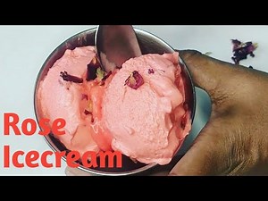Rose Ice Cream Recipe | How to make Rose Ice cream | by Akshata's Kitchen