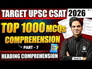 UPSC CSAT 2026 Free Classes | UPSC IAS Prelims English Reading Comprehension Passages Practice MCQs