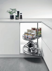 [Hot Item] 180 Carousel Rotating Tray Kitchen Accessory Corner Cabinet Storage Rack