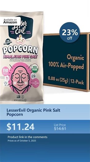 LesserEvil Organic Pink Salt Popcorn