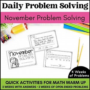 November Problem Solving for 1st Graders | 1st Grade Problem Solving