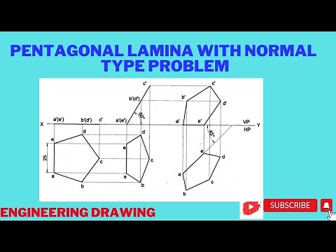 Pentagonal lamina problem in Normal type Engineering Graphics/ Engineering Visualization